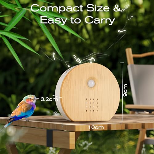 singing bird box original white noise nature sound box with motion sensor portable birds chirping with timer 9 soothing songs sound therapy for bathroom home baby adult travel relaxing 0-90db