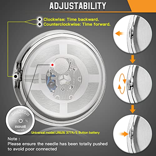 Shkalacar Universal Motorrad Lenker Uhr, Fahrradthermometer, Wasserdichter Uhr für Motorradlenker, Fahrräder, 22 mm-25,4 mm, 7/8 Zoll- 1 Zoll Lenker