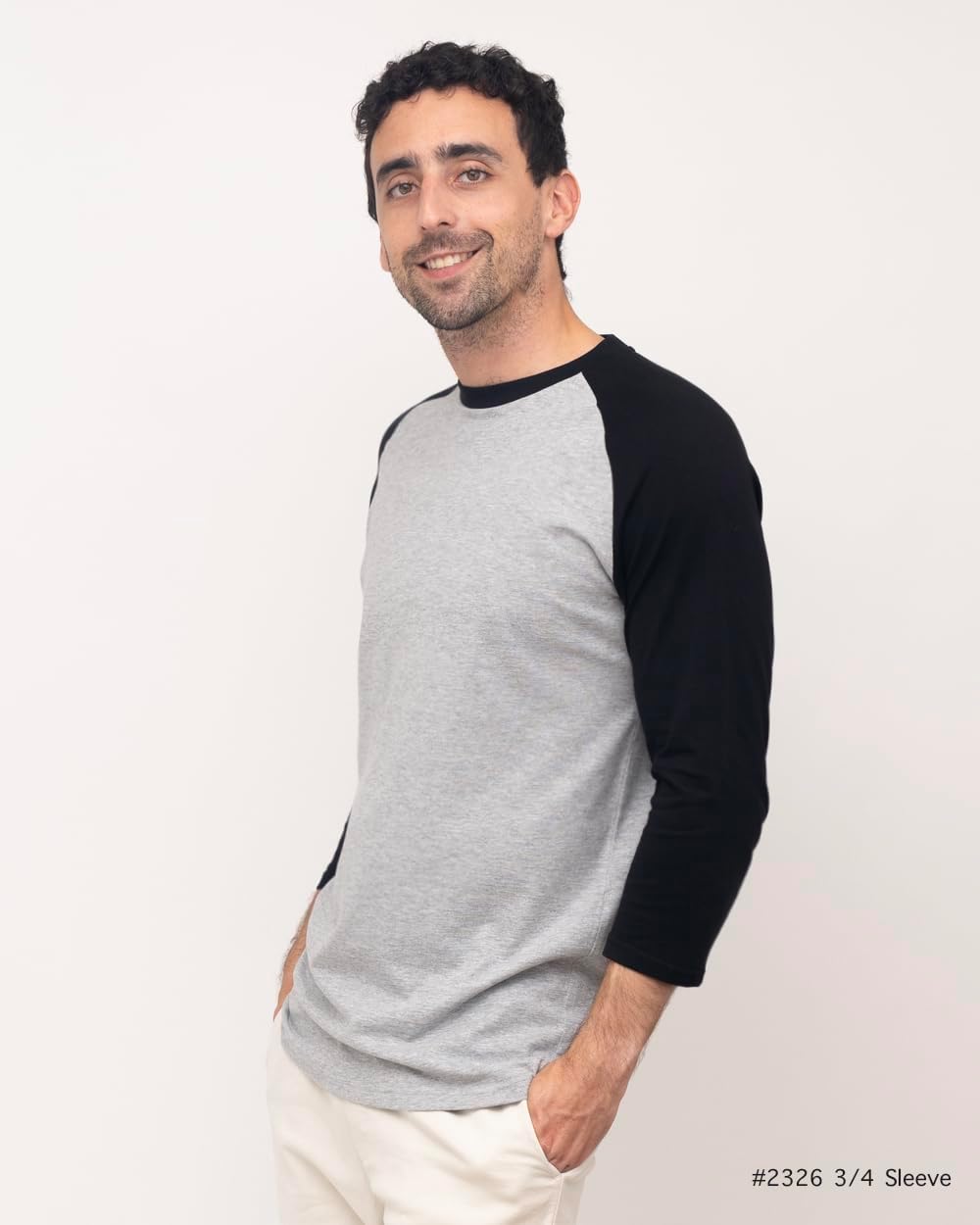 Men's Casual Classic Raglan Basic Soft Cotton 3/4 Long Sleeve Sports Baseball Jerseys T Shirts