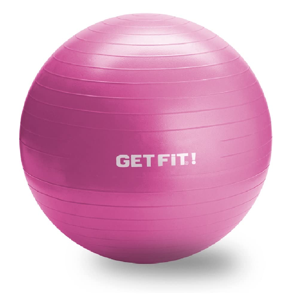 GET FIT! Anti-Burst and Anti-Slip Resistant Exercise Ball Yoga Ball Fitness Ball Birthing Ball Balance Ball Pregnancy Ball with Quick Pump, 2,000-Pound Capacity