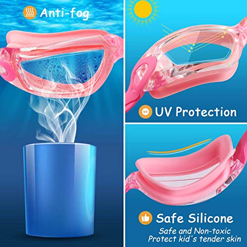 Cooloo Kids Swim Goggles, 2 Packs Swimming Goggles For Kids Girls Boys And Child Age 4-16 #TOP2