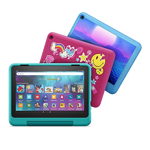 Kindgerechte Hülle von Amazon für das Fire HD 8-Tablet (nur kompatibel mit der 12. Generation, 2022), blaugrün
