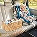 Niuirt Large Baby Diaper Caddy Organizer, Handwoven Water Hyacinth Storage Basket, Portable Wicker Car Diaper Storage Bin for Nursery and Travel