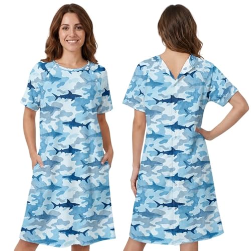 Yaosyuorus Shark Women’s Labor and Delivery Gown 3 in 1
