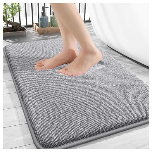 Homaxy Memoryschaum Badezimmerteppich Weich Badematte rutschfest Waschbar Dick Badteppich Saugfähig Badvorleger Bad Teppich Duschvorleger für Badezimmer - 40x60 cm, Grau