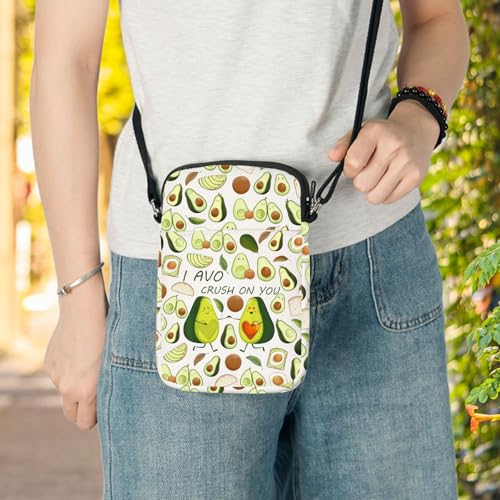 LEVLO Funny Avocado Crossbody Bag Avocado Lover Inspired Gift I Avo Crush On You Avocado Shoulder Bag Fruit Avocado Merch4