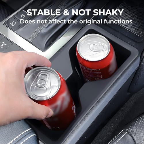 Image of Center Console Cup Holder Inserts for Toyota Land Cruiser 2026 2025 2024, Interior Accessories TPE Car Cup Holder for 2024-2026 Land Cruiser, Black