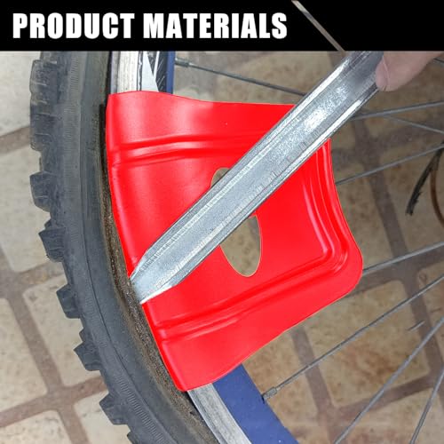 Image of 2 PCS Car Rim Guard, Double Raised Anti-Slip Tire Edge Protector Tool, Universal Repair Parts Replacement, Suitable for Most Cars, Motorcycles, Dirt Bike, ATV Quad Tire Installation (Red)