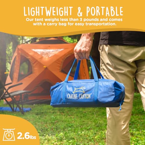 Luna Portable Dog Tent, Indoor/Outdoor Dog House for Camping, Waterproof Cat and Dog Tents with Zippered Door and Mesh Windows for Airflow and Ventilation for Beach, Backyard - Image 6