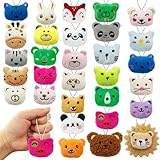 XIPEGPA 30 PCS Mini Animal Plush Toys Set Cute Small Animal Stuffed Toy Keychain for Party Favors Keychain Ornament for Goody Bag Easter Egg Stuffers Carnival Birthday Party Classroom Prizes