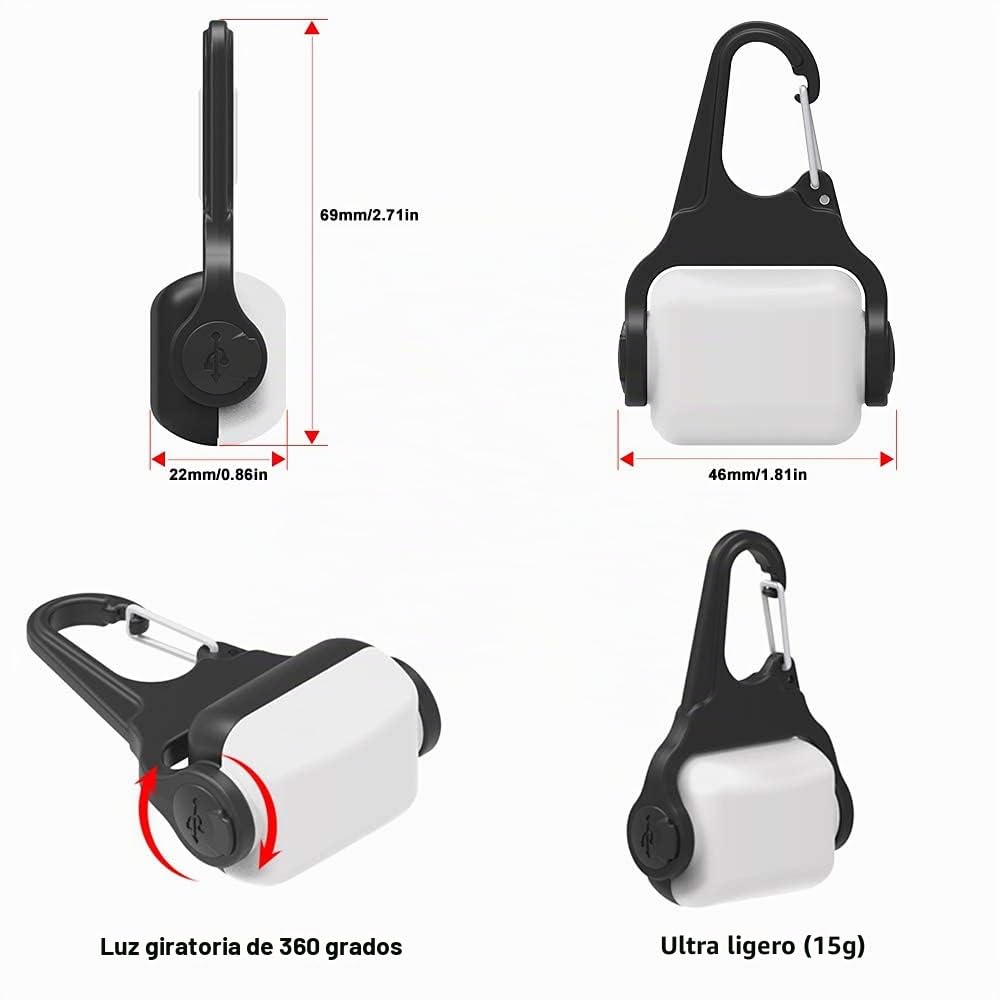 Derlights Luz LED para collar de perro, recargable por USB, impermeable IP65, seguridad para la oscuridad, Plástico Acrilonitrilo butadieno estireno