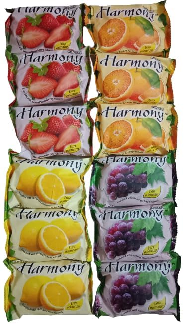 AL- FALAH Harmony SOAP FRUIT SOAP WITH EXTRA MOISTURIZER (PACK OF 12 PCS)