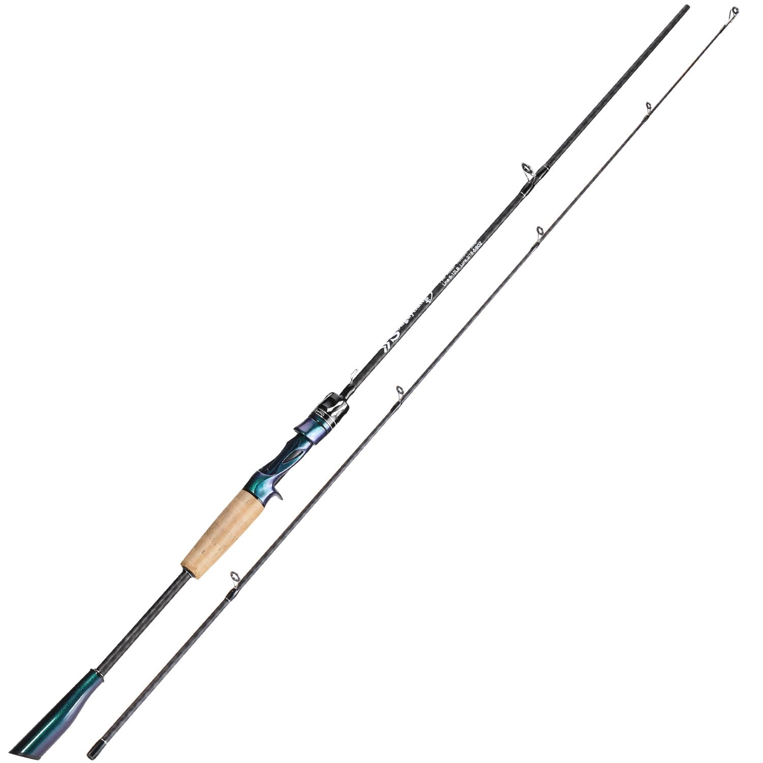Sougayilang Fishing Rod,Light Weight 2-Section Spinning&Casting Rod,Unique Gradient Colorful Fsihing Pole for Freshwater Saltwater Great Present C1.8