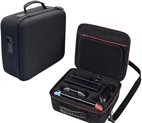 Case Para Nintendo Switch e OLED, Bolsa Rígida Premium com Compartimentos para Dock, Controles, Jogos e Acessórios, Ideal Para Viagem, Resistente à Água e Impactos