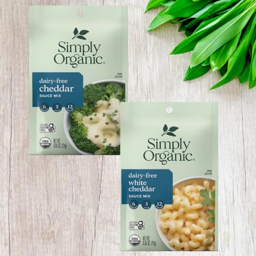 Dairy Free Organic Cheese Sauce Mix Variety Bundle Gift 4 Pack | White Cheddar, Cheddar | with blank June Street Market Recipe Card