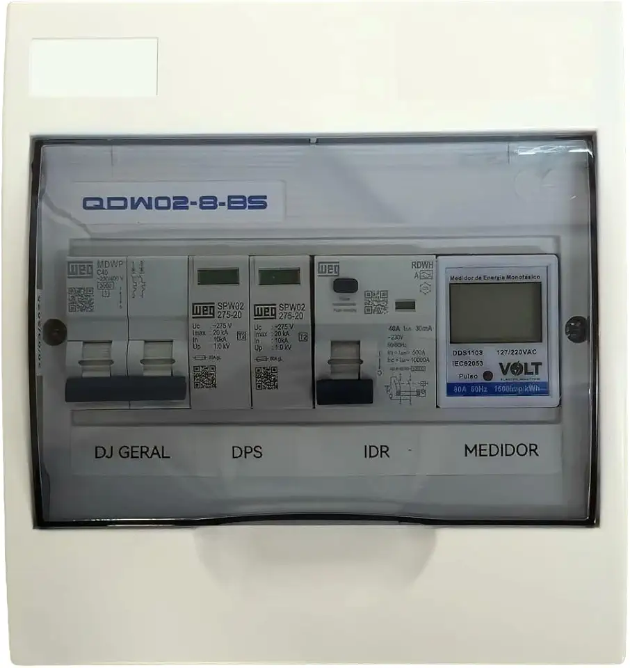 Quadro de Carregador de Parede De Carros Elétricos 7,4kW Com Medidor de Energia - Tampa Fumê