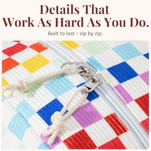 Image of LOVELYWIND Lunch Box for Women, Insulated Colorful Gingham Lunch Bag | Cute Colorful Gingham Insulated Lunch Bag for Women, Stylish Large Capacity Tote for Work, Office, Picnic and Travel