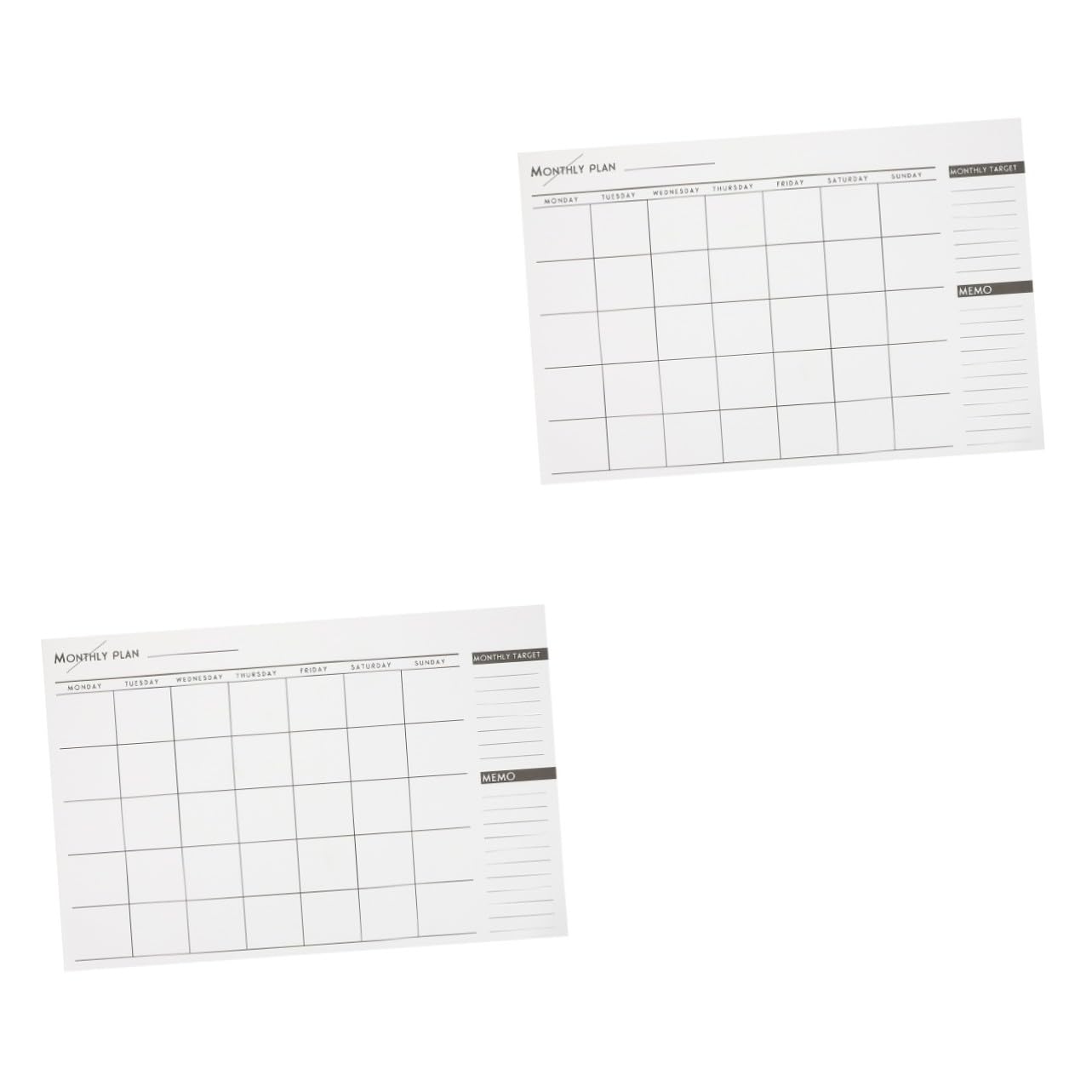 Angoily 2 Stck. Monatsplaner Notizblock Format Monatsübersicht Papierkalender Einfacher Tischkalender für Arbeit und Studium Tages und Monatsplaner für Erwachsene mit Spiralbindung