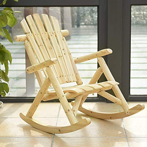 Casart-Log-Rocking-Chair-Wood-Porch-Rocker-Lounge-Patio-Deck-Balcony-Furniture-Rustic-Single-Rocker-Natural Casart Log Rocking Chair Wood Porch Rocker Lounge Patio Deck Balcony Furniture Rustic Single Rocker Natural