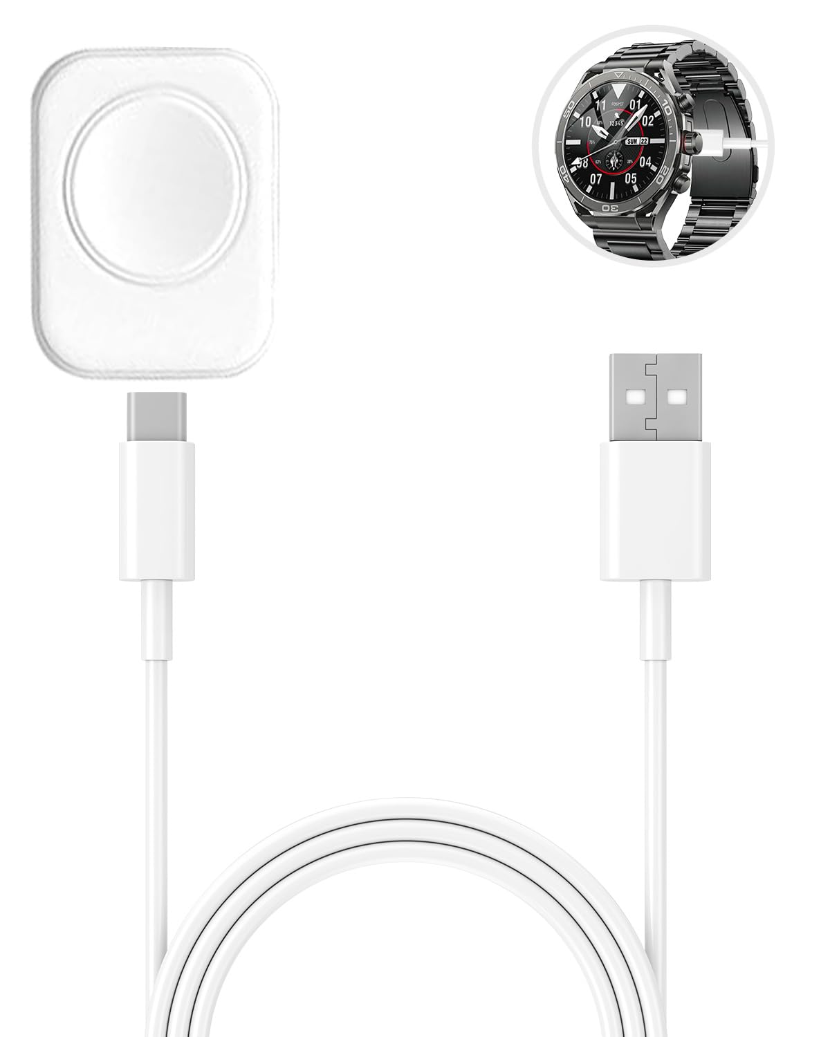 ホワイト スマートスピーカー 充電ケーブル付き Amazon.co.jp: FOSMET LSW6 対応 スマートウォッチ 充電ケーブル USB