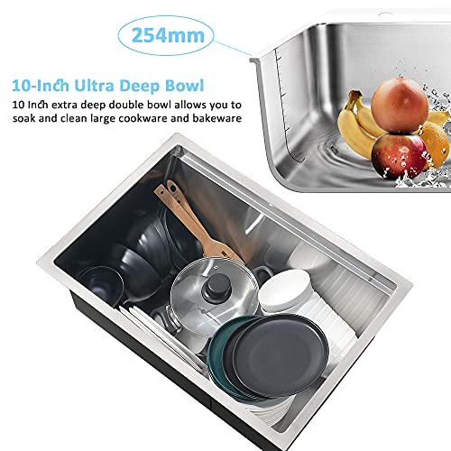 33 Inch Undermount Kitchen Sink Stainless Steel -Bokaiya 33X19 Undermount Workstation Sink 16 Gauge Deep Single Bowl Stainless Steel Kitchen Sink With Cutting Board #TOP5