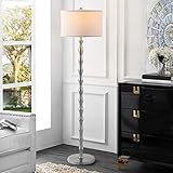 WINGBO 62' Modern Bamboo Floor Lamp with 9W LED Bulb, Brushed Nickel Silver Standing Lamp, for...