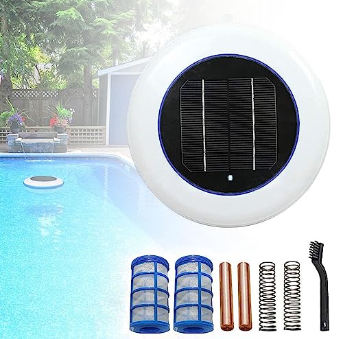 Ionizador solar de piscina de alta capacidad, para piscinas de hasta 35,000 galones, mata algas y limpia con ánodo de cobre de mayor duración, limpiador solar ecológico para piscinas