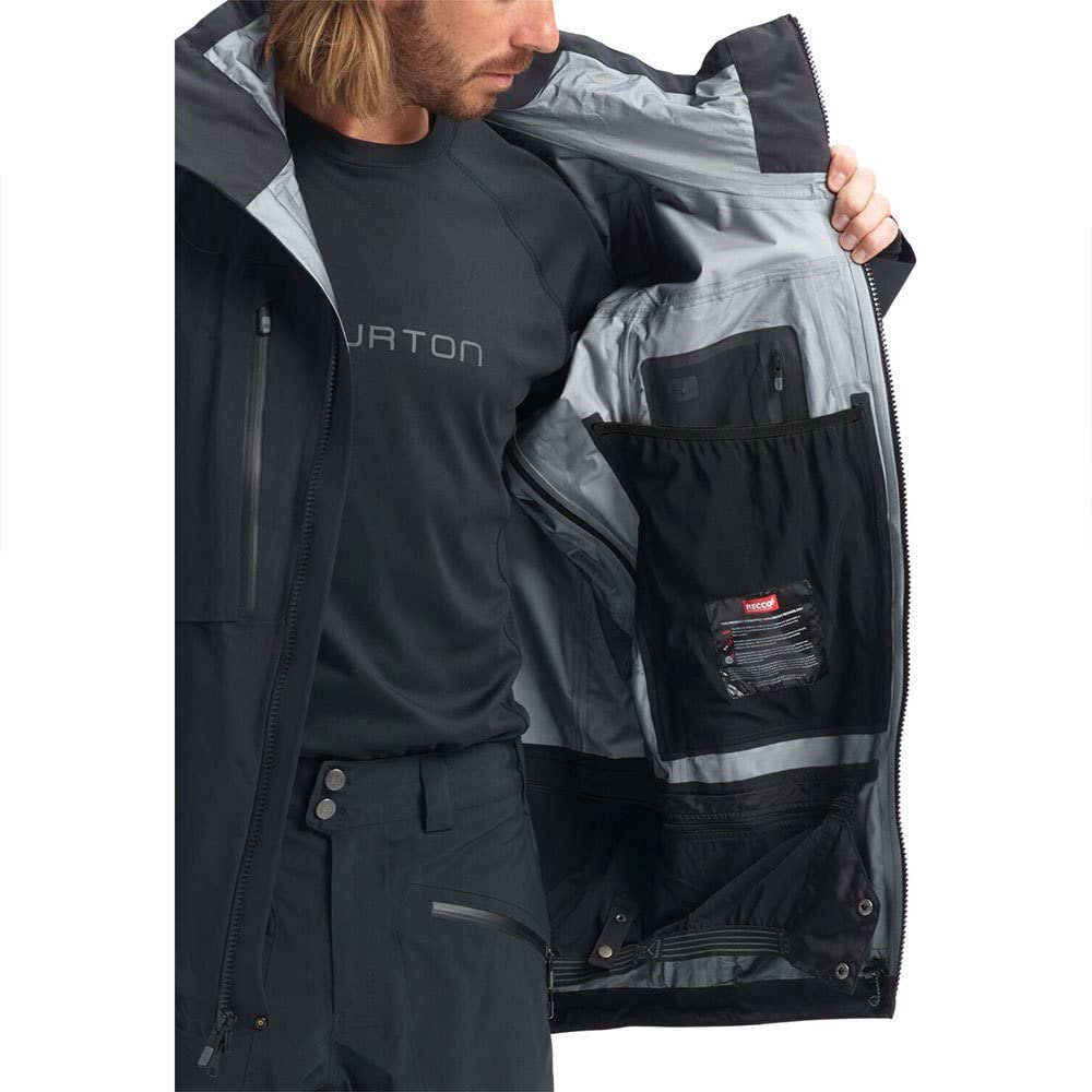 Burton - Chaqueta de esquí y nieve AK Gore-tex Stretch Hover True Black para hombre, color negro