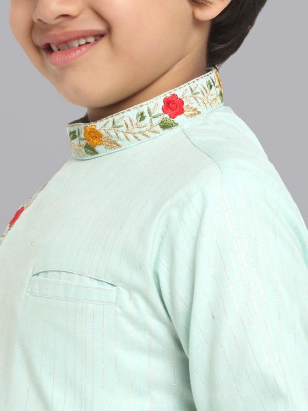 Image of Traditional Ethnic Wear Cotton Kurta Pyjama Set For Kids & Boys