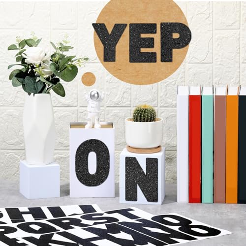 Image of Harloon 232 Pcs Large Glitter Letter Stickers 24 Sheets Classroom Bulletin Boards Decorations Big Font Alphabet Letter Self Adhesive Letters Stickers Back to School Decor DIY Craft(Black,6 Inch)