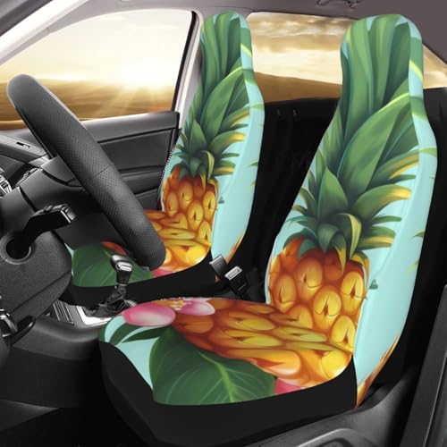 Housse de siège auto ananas pour SUV et berline (Lot de 2)