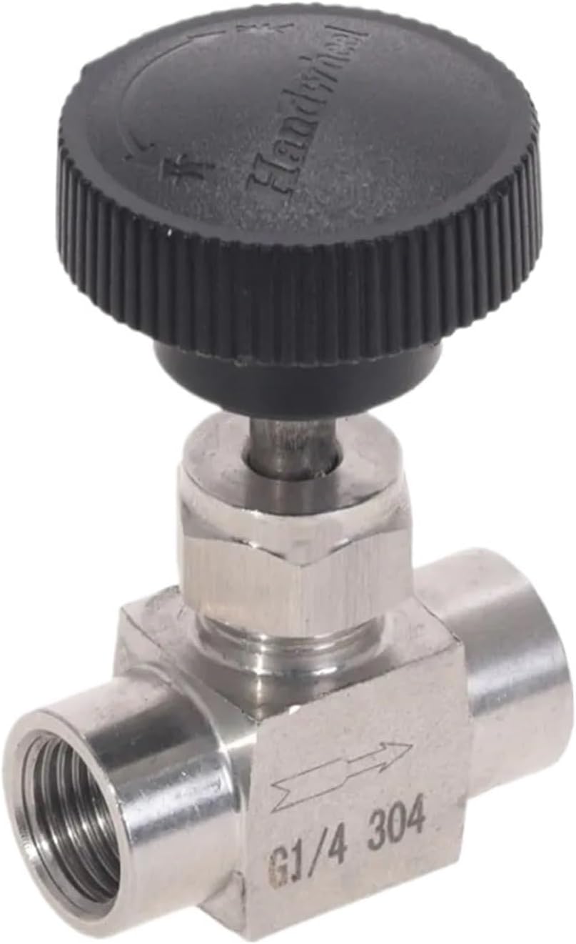 1pcs Stainless Steel S304 Needle Valve Tube OD 1/8'' 1/4'' 1/2'' Internal Thread For Water Gas Oil(1/8")