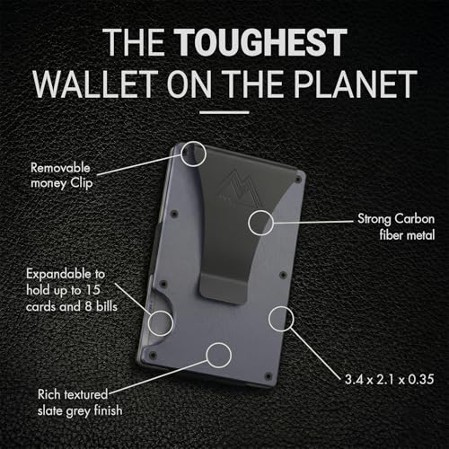 Image of Mountain Voyage Co Minimalist Wallet for Men & Women - Slim RFID Wallet, Scratch Resistant, Credit Card Holder & Money Clip, Easily Removable Money & Cards, (Gunmetal Titanium)