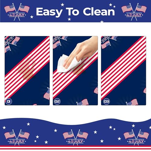 Image of Childom 2 Pack Patriotic Tablecloth,Patriotic Decorations 54 inch x 108 inch Disposable American Flag Tablecloth,Plastic Table Cover for Veterans Day Decorations,Fourth of July,Camping,Picnic,Party Supplies