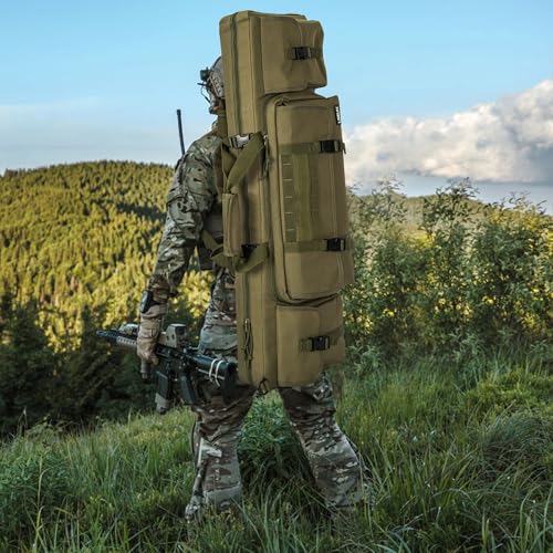 Image of 28 /32 /36 /42 /46 /48 /51 /55 inch Double Rifle Case Soft Gun Bag Tactical Backpack | Portable Long Rifle Bag for Outdoor Hunting Shooting, Gun Case Firearm Storage & Transportation, Hunting Shooting Range