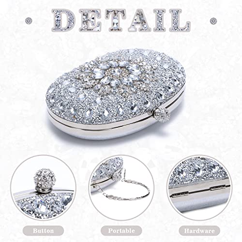 Bolso de mano con brillo y diamantes para mujer miniatura 5
