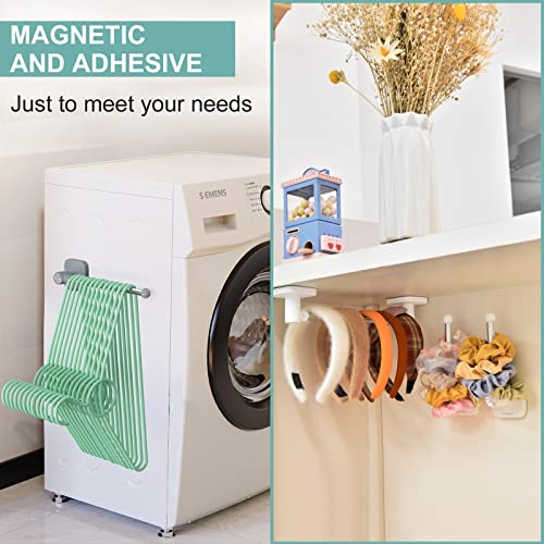 2 Pack Hand Towel Bar Adjustable Length Angle - Xuenair Modern Towel Rack Holder Adhesive & Magnetic Kitchen Bathroom Towel Holder Stand - Aluminum Rod （White, 2 Pcs) #TOP4