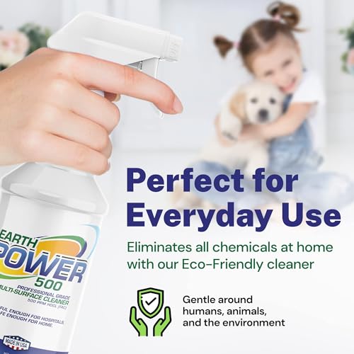 Image of Earth Power Hypochlorous Acid 500 PPM Multipurpose Cleaner - 32 oz | Natural & Non-Toxic - Tile, Refrigerator, Shower, Countertop & Floor Cleaner - Family, Food & Pet Safe Cleaning Supplies