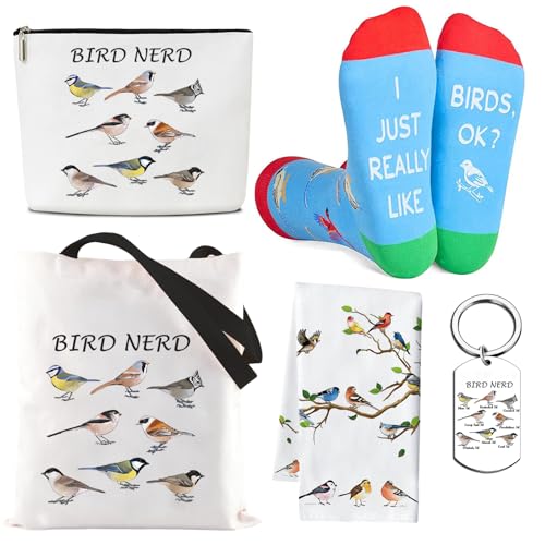 Bird Watching Gifts for Women – Cute Bird Watcher Birthday Gifts for Girls Nature Lovers Birds Enthusiasts (US, Alpha, One Size, Regular, Regular, white)