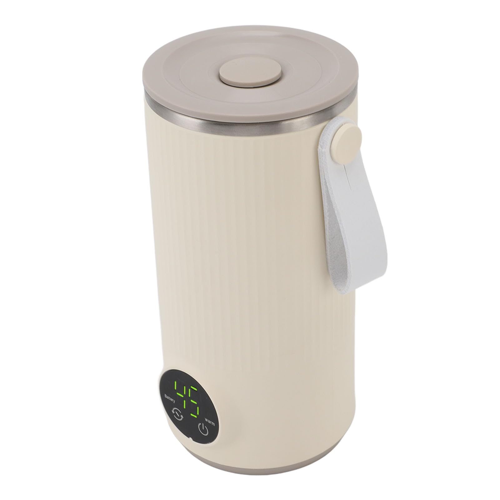 Calentador/agitador de Biberones Portátil, Fabricado en Acero Inoxidable y Material ABS, Recargable por USB, Calienta hasta 55 ℃, Calentador de Biberones de Viaje Inalámbrico, 400 ml.