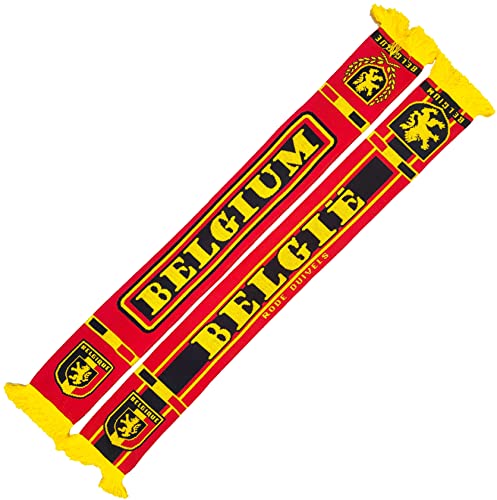 Écharpe Belgique tricotée foulard football bleu blanc Coupe du Monde 145 cm