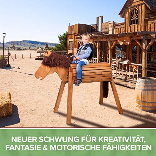 Wildkinder Holzpferd für Draußen - Spielpferd und Pferd zum Reiten für Kinder - Kreativität, Fantasie, Motorik… – Bild 7