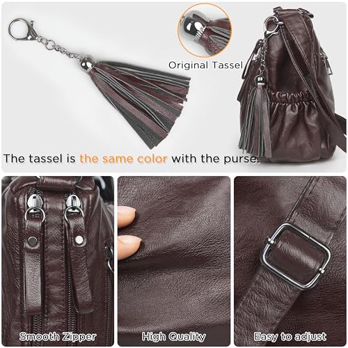 Image of VOLGANIK ROCK Crossbody Bag for Women with Tassel Ladies Soft PU leather Purses and Handbag Pocketbooks