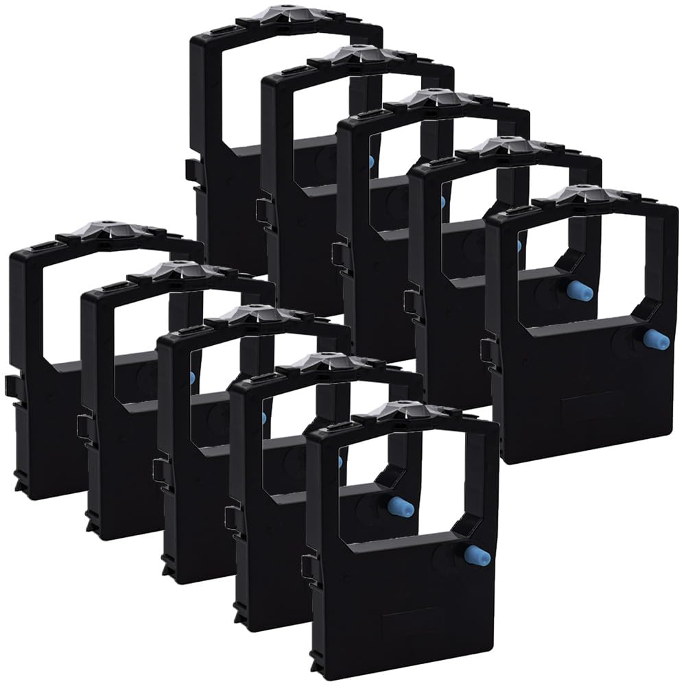 ECSC Compatible Ink Ribbon Replacement for OKI ML182 ML192 ML320 ML3320 ML280 Label (Black, 10-Pack)
