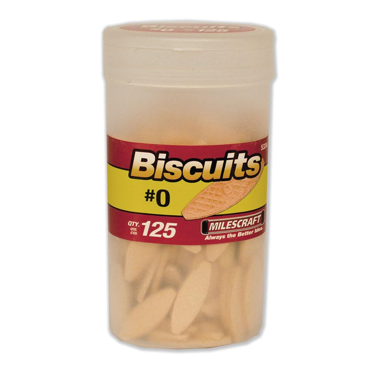 Milescraft 5334 Wood Biscuits with Tube, 125-Piece, #0