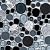 Tenedos Midnight Bardiglio Gey Black Bubble Random Round Marble and Glass Mosaic Wall Tile for Kitchen Backsplash, Bathroom Shower, Accent Decor (1 Sheet)