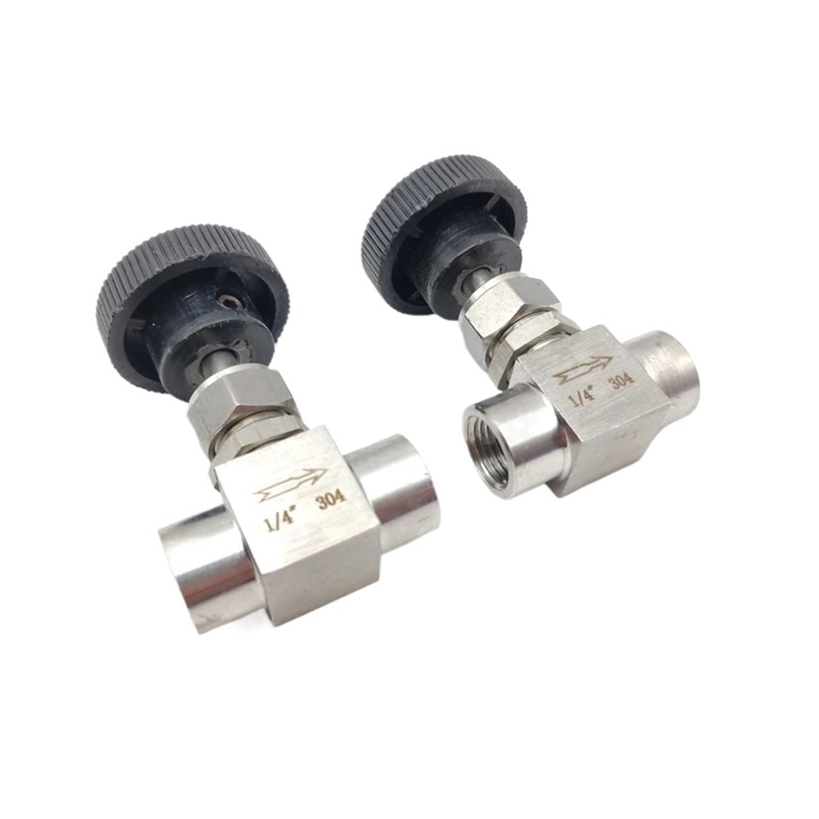 Válvula de Cierre Válvula de Aguja con Rosca Hembra de Acero Inoxidable 304 de 1/8", 1/4", 3/8" y 1/2" Válvula de Globo Tipo Placa pasante(1/2")