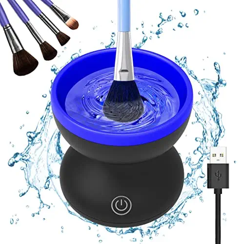 Electric Makeup Brush Cleaner - Catcan Makeup Brush Cleaner Machine, Portable Automatic Cosmetic Brush Cleaner Tools, Paint Brush Cleaner Spinner, Mother&#39;s Day Gift Fits for All Size Brushes