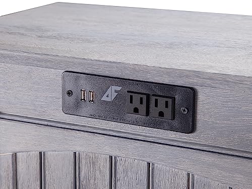 Afi Nantucket Chair Side Table With Charging Station, Driftwood #TOP3