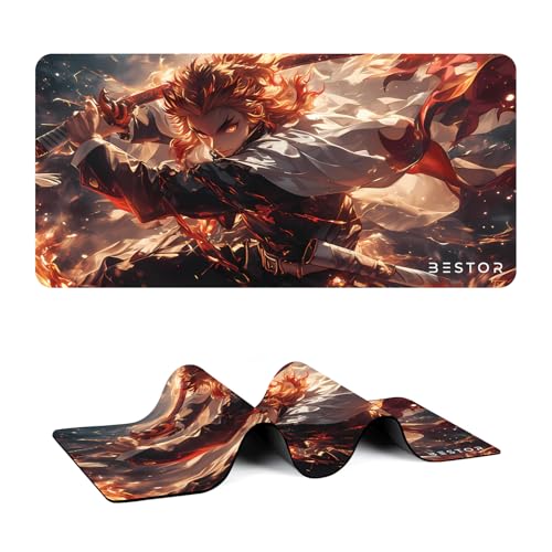 Image of BESTOR Mouse pad with Precise Cut Edges, Waterproof Surface & Non-Slip Rubber Base Stitched Edges Gaming Mouse Mat for Laptop (60cmx34cm)